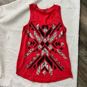 Sequin/cotton/poly tank top. Express size S. Perfect condition. Like New.